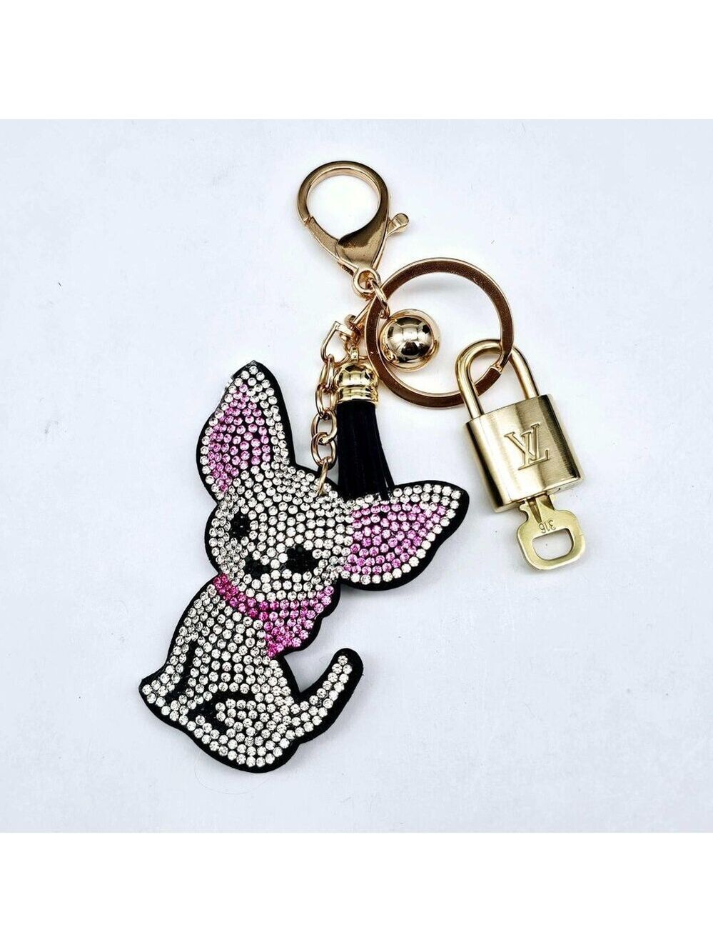 Authentic Louis Vuitton Gold Lock & Key 🔑 Bag Charm w/ Unbranded Cat Charm